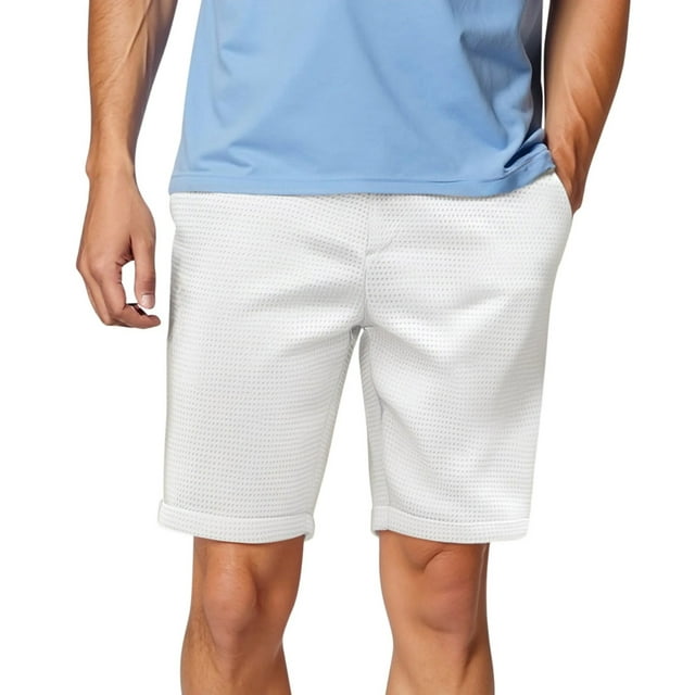 Pantalones Cortos de Traje Casual para Hombres Pantalones Cortos Deportivos de Verano Guapos Color Sólido Retro, Pantalones Cortos de Poliéster Ligeros para Uso Diario