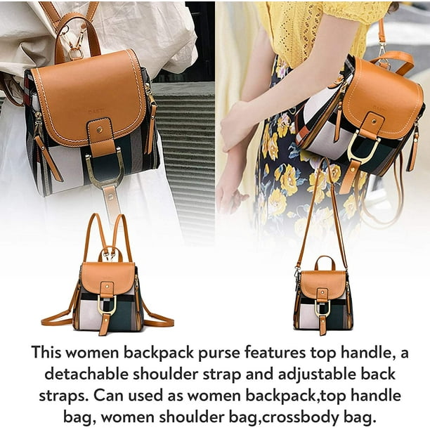 Asge Real Mini Backpack Purse Convertible Small Womens Bags And Purses Leather Cute Checkered Crossbody Shoulder Detachable Strap Walmart