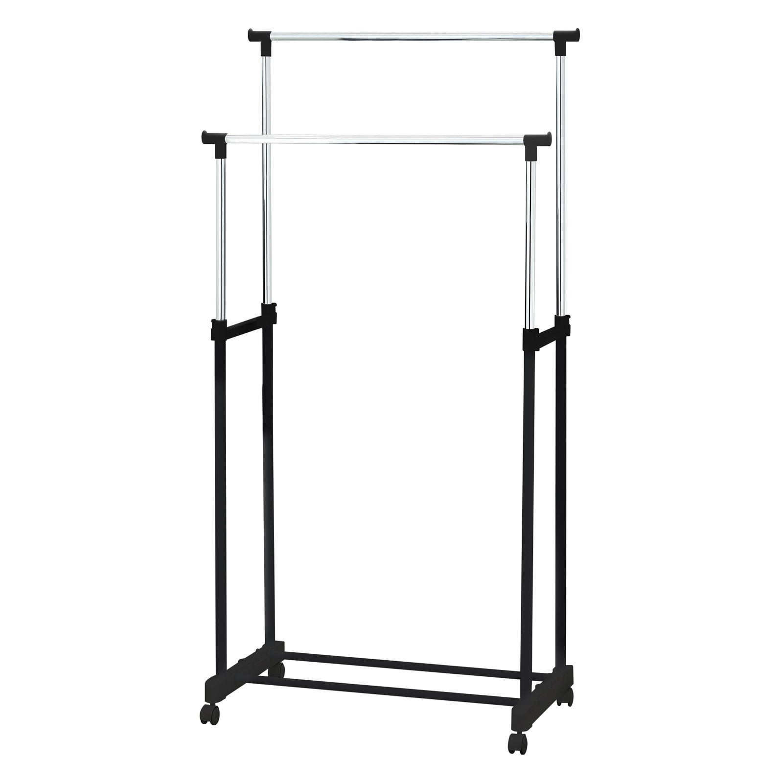 Furinno Wayar Double Adjustable Height Garment Rack, Metal and Plastic