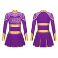 thumbnail image 2 of Aislor Girls Cheer leader Cheerleading Shiny Pleated Dress Cheer Uniform Dress Up Purple 8, 2 of 7