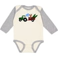 thumbnail image 3 of Inktastic Plaid Christmas Tractor With Cute Reindeer Boys or Girls Long Sleeve Baby Bodysuit, 3 of 5