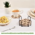 thumbnail image 7 of 6 Pcs Drink Coasters with Holder 3.94in Woven Coasters for Drinks Cute Brown Bow Coaster Set for Protection Table, 7 of 7