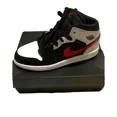thumbnail image 1 of N I-K-E A i r-Jor-dan 1 mid shoes black white chile red, 1 of 4