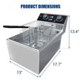 thumbnail image 2 of Bingirl Stainless Steel Commercial Deep Fryer 11 L-Countertop Electric Oil Fryer with Detachable Basket and Lid Adjustable Temperature Control for Home and Restaurant Use with Single Basket, 2 of 6
