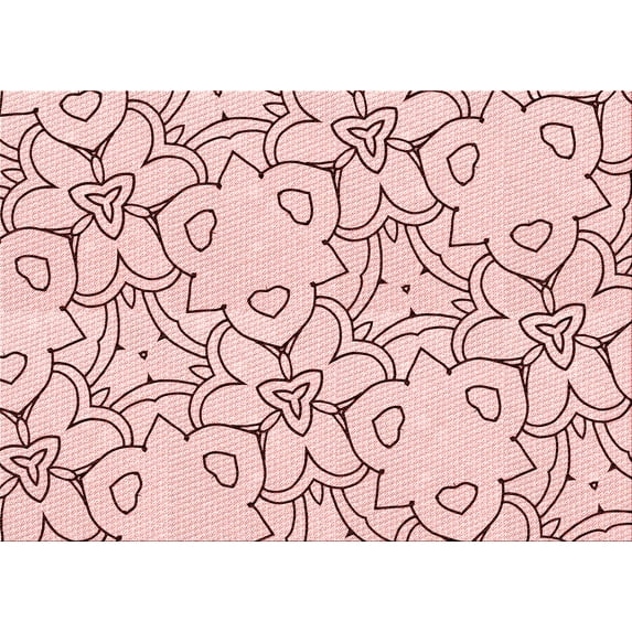 Ahgly Company Indoor Rectangle Patterned Pink Bubble Gum Pink Area Rugs, 8' x 12'