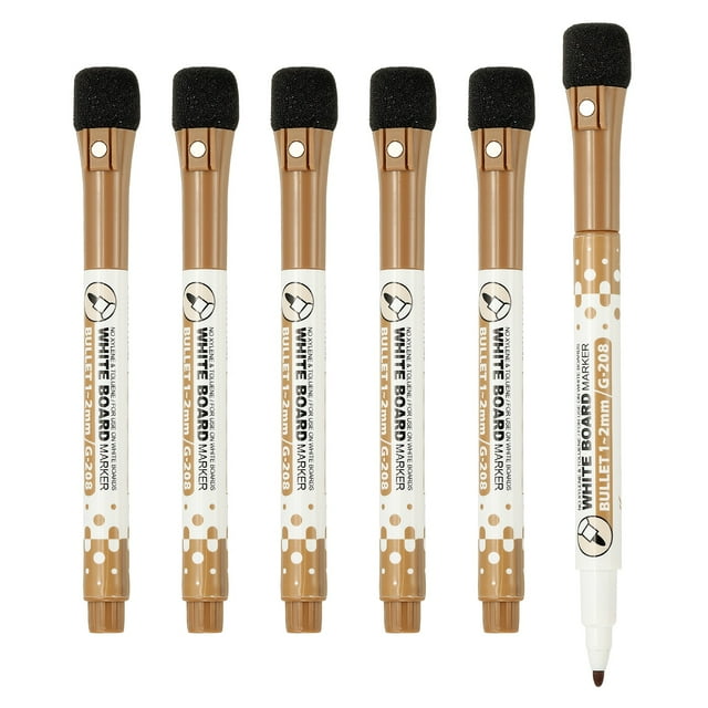 Uxcell Marqueur Magnétique pour Tableau Blanc, Pointe Fine 1-2mm Effaçable à Sec, 6 Pcs