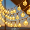 thumbnail image 1 of Luces de cadena de globo con pilas de 33 pies, luces de cadena de bola de cristal a prueba de agua con control remoto, luces de hadas LED para interiores y exteriores para el hogar, Navidad, 1 of 5
