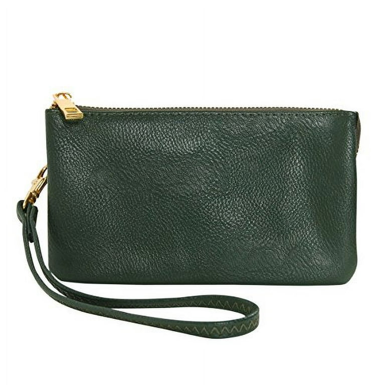 Crossbody Phone Wallet Purse Bag with Removable Strap in Forest Green