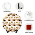 thumbnail image 4 of Bingfone Autumn Red Truck Print Bone China Dinner Decorative Plates,Handmade Ceramic Dinner Plate with Stand for Home Club-10in, 4 of 6