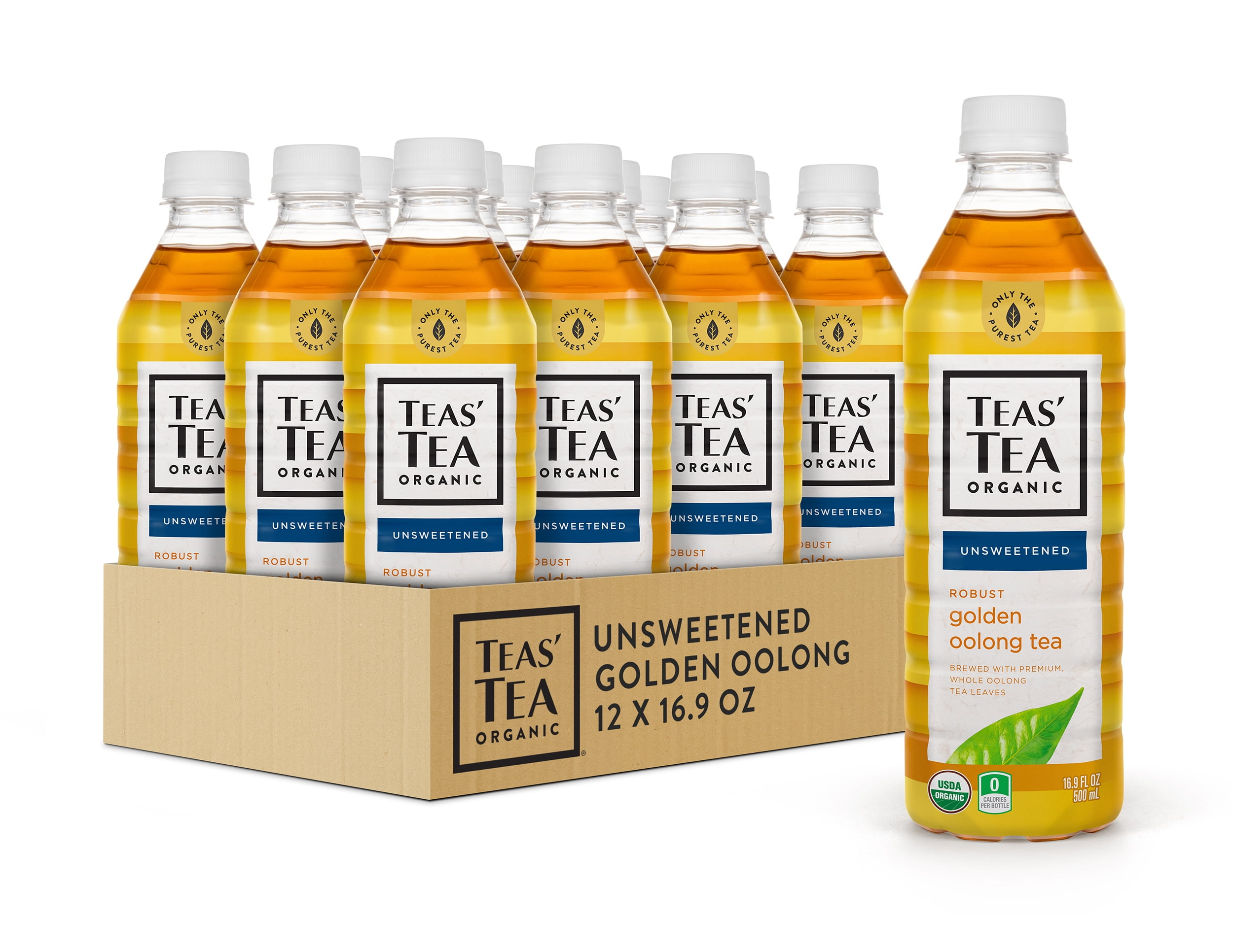 Teas' Tea Unsweetened Golden Oolong Tea, 16.9 Ounce (Pack of 12), Organic, Zero Calories, No Sugars, No Artificial Sweeteners, Antioxidant Rich, High in Vitamin C