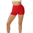 thumbnail image 2 of Doublju Women's High Waist Workout Gym Yoga Shorts Textured Leggings, 2 of 4