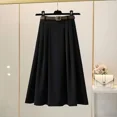 thumbnail image 2 of Falda tipo paraguas adelgazante de cintura alta para mujer, primavera y otoño de 2024, falda de traje estética de línea A con cinturón, 2 of 4