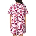 thumbnail image 3 of Lsque Tulips Flowers Women's Short-Sleeved Pajama Set - 2 Piece Soft and Lightweight Sleepwear Set-Medium, 3 of 9
