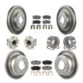 thumbnail image 1 of Transit Auto Front Rear Wheel Hub Bearings Assembly Coated Disc Brake Rotors and Semi-Metallic Pads Kit (10Pc) for Car Hyundai Tucson Kia Sportage FWD - Left Right Side (Driver Passenger) KBB-107813, 1 of 10