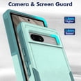 thumbnail image 5 of for Google Pixel 7a Case: Dual Layer Protective Heavy Duty Cell Phone Cover Shockproof Rugged with Screen Protector - Military Protection Bumper Tough - Google Pixel 7a 2023, Green, 5 of 15