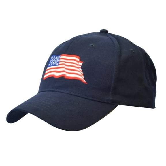 Adjustable Buckle Closure USA Flag Embroidered Cap