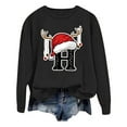 thumbnail image 4 of WEAIXIMIUNG Sweat-Shirt pour Femmes Tendance Imprimé de Noël Décontracté à Manches Longues Pull Col Rond Sweat à Capuche 1, 4 of 4