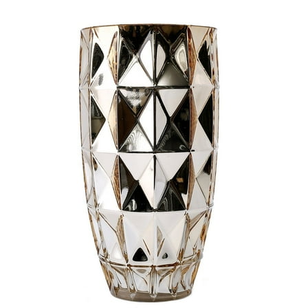 Golden Prism Mercury Glass Vase – 6.5” D x 12.5” H