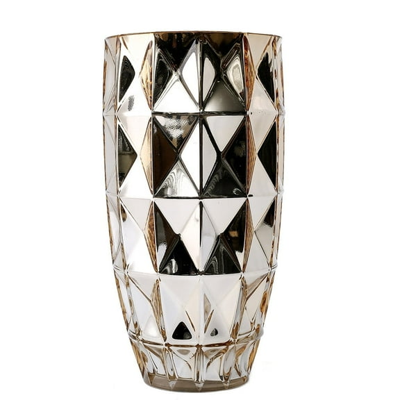 Golden Prism Mercury Glass Vase – 6.5” D x 12.5” H