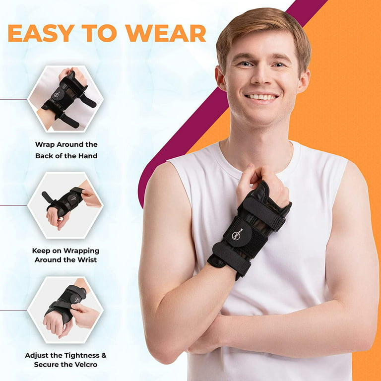 SNUG360 Unisex Wrist Brace W/ Removable Aluminum Splint, One Size Fits Most