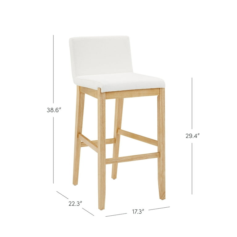 Nathan James Barker Classic - Sgabello da bar in legno con cuscino rimovibile in pelle, con schienale Island 68,6 cm, per cucina, colore: marrone castagno