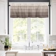 thumbnail image 5 of Rustic Stripes Valances for Windows Khaki Gradient Farmhouse Wood Grain Rod Pocket Curtain Valance Window Treatment Short Curtains for Kitchen Living Room, 42"x18", 5 of 5