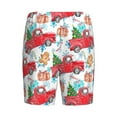 thumbnail image 4 of Rocae Watercolor Red Truck And Fir Tree for Men's Soft Sleep Pajama Shorts, Waistband and Pockets, 4 of 9