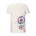 thumbnail image 5 of Pntutb Womens Tops Casual Loose Floral Print Crewneck Print Short Sleeve T-Shirt Multicolor L, 5 of 6