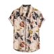 thumbnail image 1 of Camisas Hawaianas Para Hombre Blusa Bolsillos estampados Top de verano Camisas de algodón y lino Camisas casuales de manga para hombres (Pink, XL), 1 of 5
