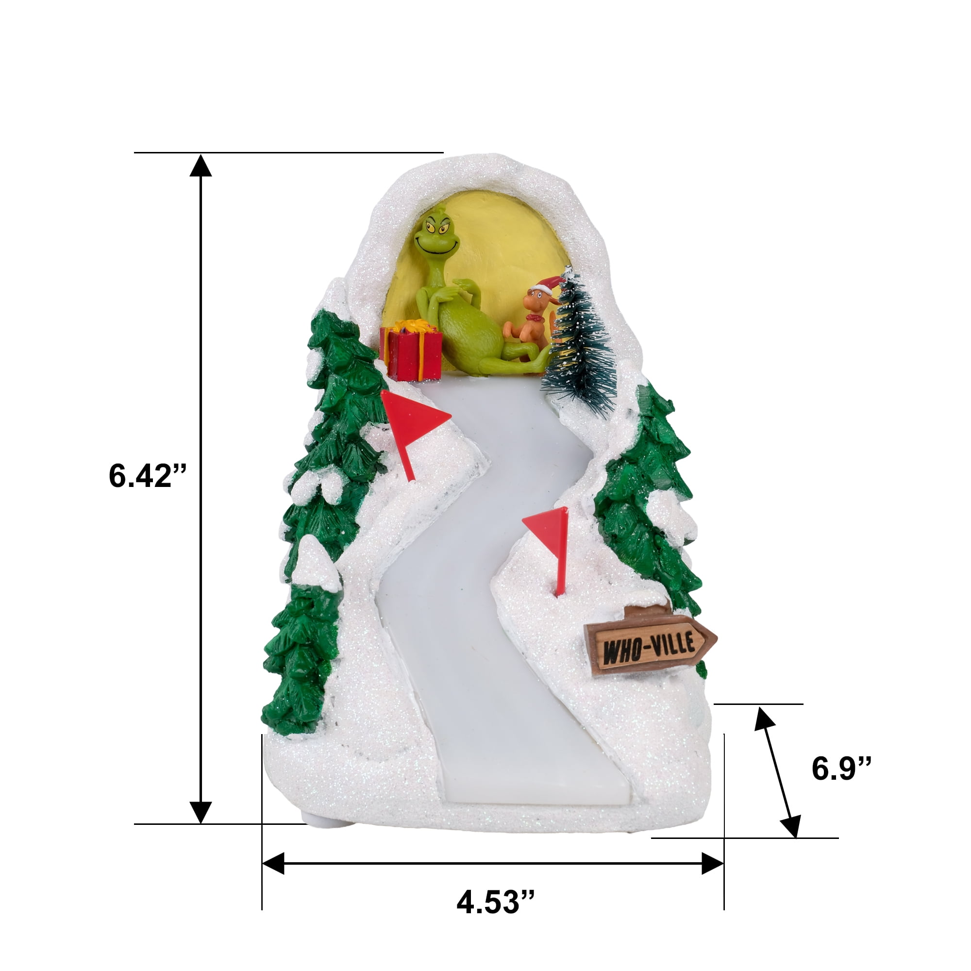 Dr. Seuss The Grinch Illuminated Lair Mountain Scene Tabletop Christmas Village Piece