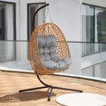 thumbnail image 2 of Egg Chair Cushion Replacement, Waterproof Hanging Basket Seat Cushion, U-Shape Swing Chair Cuhsion 37x49 Inches for Indoor Outdoor Patio Porch Furniture (Only Cushion), 2 of 6