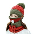 thumbnail image 1 of Qarigey 3 unids/set gorro de punto bufanda cara cubierta invierno senderismo ciclismo transpirable gorro cálido Sombreros Naranja, 1 of 1