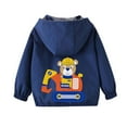 thumbnail image 3 of Eltusu Boys Jackets, Waterproof Windproof Full Zip Hooded Outerwear with Pockets Dark Blue Size 6-7 T, 3 of 4