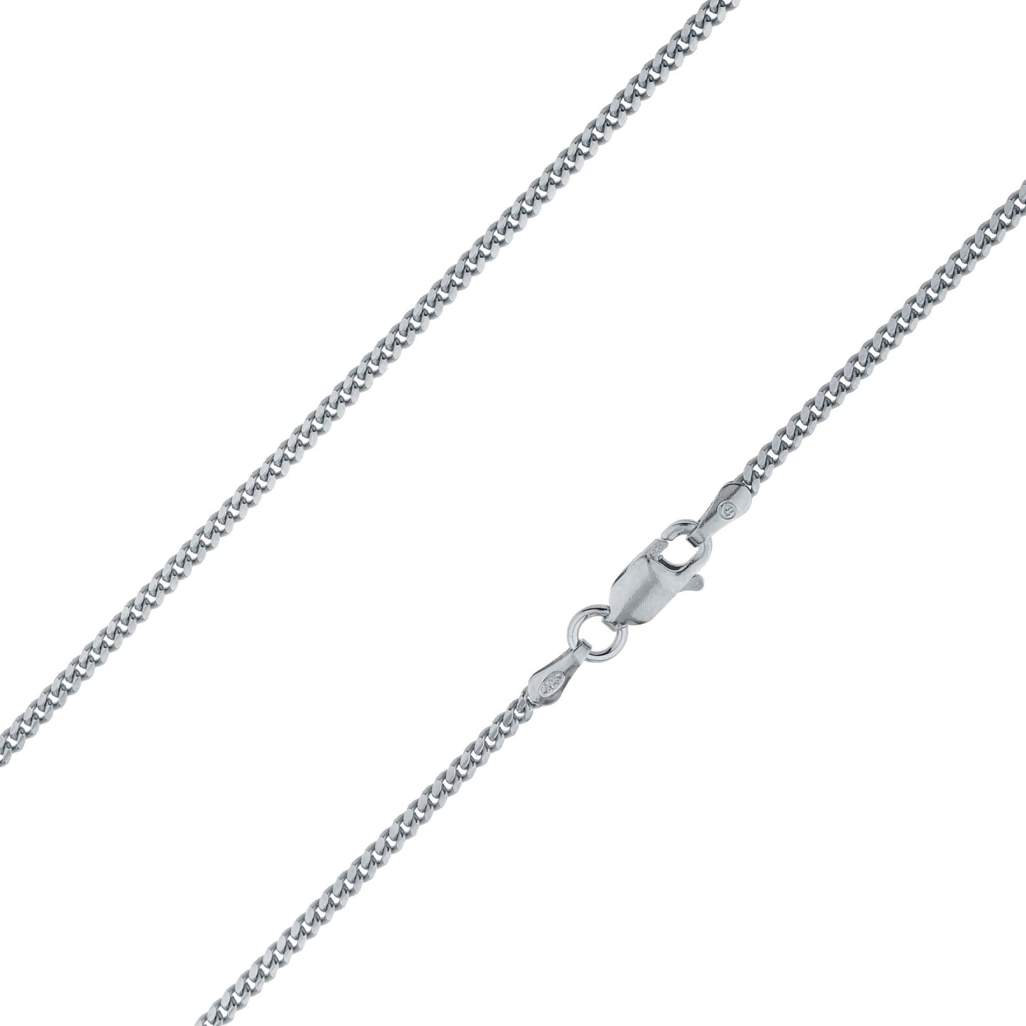 925 Sterling Silver, Miami Cuban Rhodium Chain 2mm Necklace - Hypoallergenic and Tarnish Resistant, Diamond Cut - By Oliver & Navy