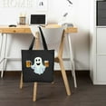 thumbnail image 2 of RUIYC Canvas Tote Bag for Women, Large Capacity Shoulder Bag, Camping and Cute Ghost Halloween Funny Drinking Beer 14.1x15.7in, 2 of 6