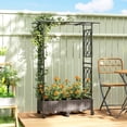 thumbnail image 2 of Outsunny Raised Garden Bed with Arch Trellis and Wheels, 2 of 10