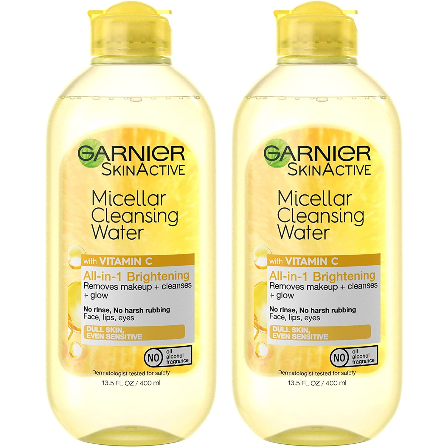 Garnier Micellar Water with Vitamin C, Facial Cleanser & Makeup Remover, 13.5 fl. oz, 2 count (Packaging May Vary) - Walmart.com