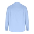 thumbnail image 4 of Hombres Casual Algodón sólido y lino Cuello alto Jersey Bolsillo Manga larga Camisa abotonada Pompotops oipoqjl52974, 4 of 8