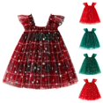 thumbnail image 4 of EnJoCho Toddler Christmas Tutu Dress Baby Girl Sleeveless Layered Tulle Dress Little Girl Princess Dress Christmas Outfit Baby Girl Dress Christmas Outfit Sleeveless Tulle Tutu A-Line Party Dresses, 4 of 4
