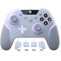 QUCOPRE Wireless Gaming Controller for PC,Steam,iOS,Android,Switch, PC Controller with Detachable Joysticks/Mappable Buttons/6-Axis Gyro/RGB Lights/Micro Hall Triggers