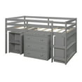 thumbnail image 2 of Loft Storage Bed with Spacious Storage Shelves Cabinet and Rolling Portable Desk Multiple Finishes, 2 of 7