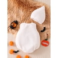 thumbnail image 6 of RUINIXCW Newborn Baby Girl Boy Halloween Ghost Costume Cosplay Outfit Infant Girls Boys Fall Winter Clothes Warm Fleece Sleeveless Romper Hat Set, 6 of 7