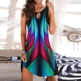 thumbnail image 2 of WILLBEST Vestidos Casuales para Mujer Vestido Suelto de Verano para Mujer, sin Mangas, Estampado Floral, Cuello En V, Ahuecado, Informal, para Playa, Minivestido XXXGrande, 2 of 3