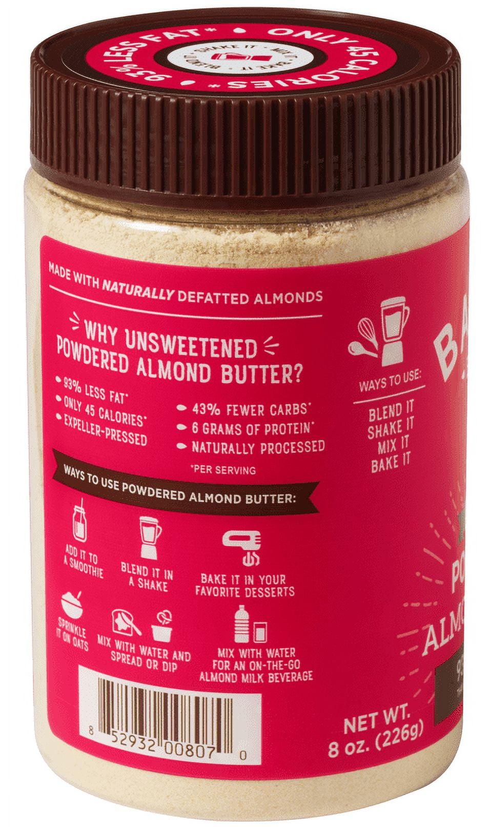 Barney Butter Unsweetened Powdered Almond Butter, 8oz