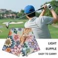 thumbnail image 5 of Yuyamidu Highland Cow Golf Towel Boho Flowers Golf Ball Towel Coral Velvet Large Golf Accessories Soft Comfortable Fabric Lightweight and Easy to Carry Wipe Clubs Balls Sweaty Hands, 5 of 7