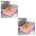 thumbnail image 2 of Bandeja de inodoro de entrenamiento Methold para gatos y mascotas desmontable Rosa Pequeño 2piezas, 2 of 6