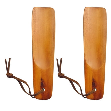 

2pcs Smooth Wooden Shoehorns Shoe Lifters Shoehorns Shoes Lifting Tools