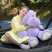 MaoGoLan Giant Hippopotamus Stuffed Animals 36 Purple Oversized Stuffed Hippo Toy Hippo Plush Toy