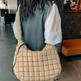 thumbnail image 2 of Modstep Women Quilted Puffy Tote Bag Cute Clouds Shoulder Bags Lightweight Bubble Ruffled Purse for Trip Shopping Brown, 2 of 4