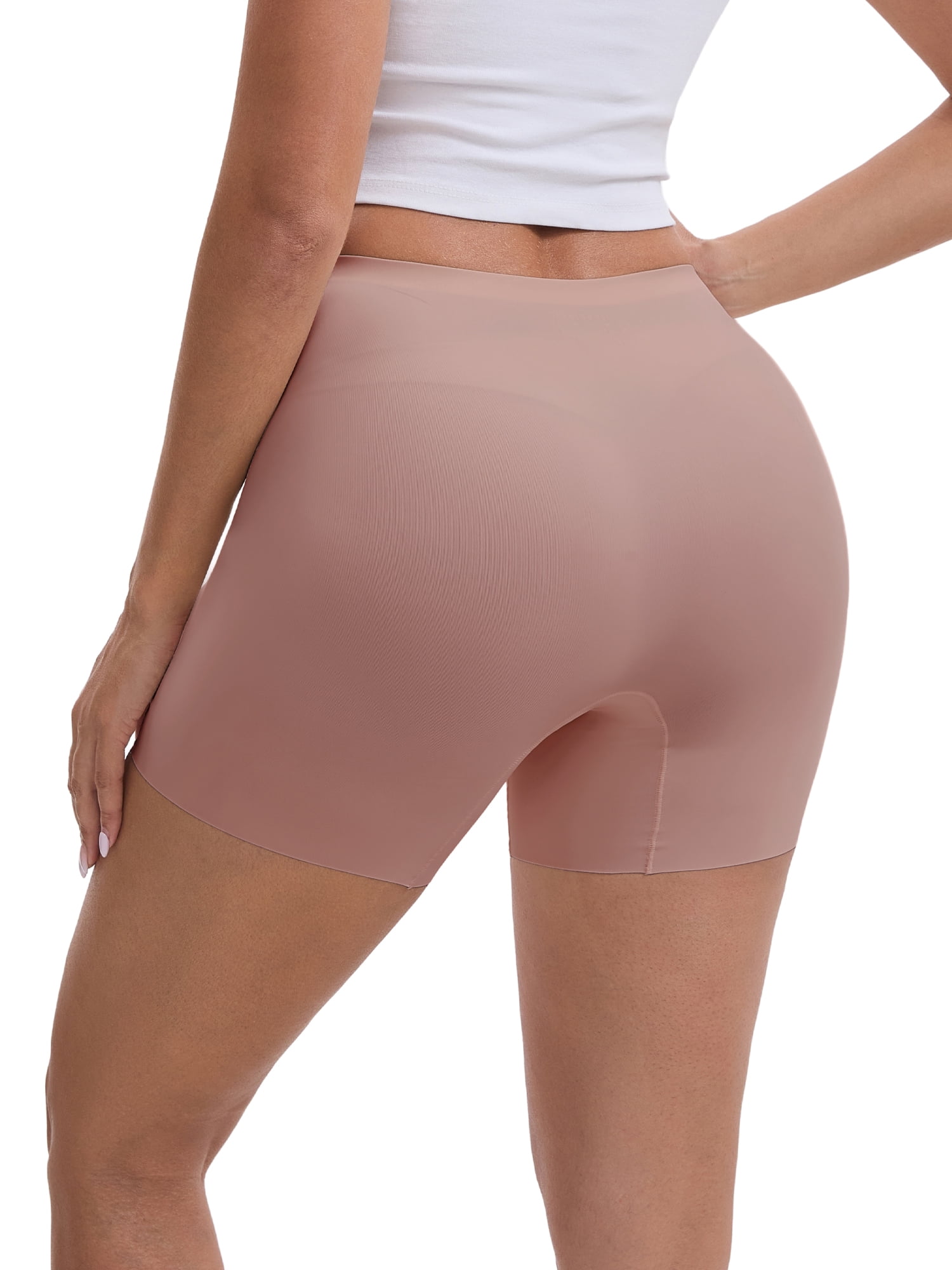 DARING DIVA Women's Seamless Tummy Control Half Slip Shorts XXL Pink